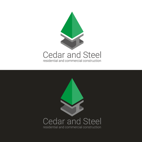 Steel logo with the title 'Cedar and Steel Construction Logo Concept'