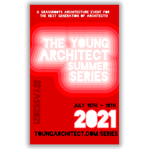 Architectural design artwork with the title 'TYASS poster'