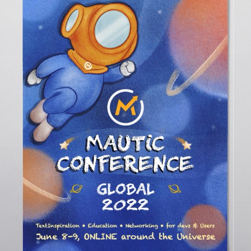 Galaxy artwork with the title 'Maustic conference Poster'