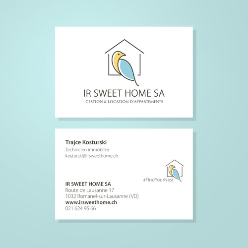 Nest design with the title 'Logo Design and Business Cards Design project work'