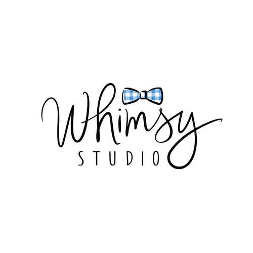 Bow tie logo with the title 'Whimsy Studio logo'