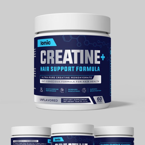 Creative label with the title 'Creatine '