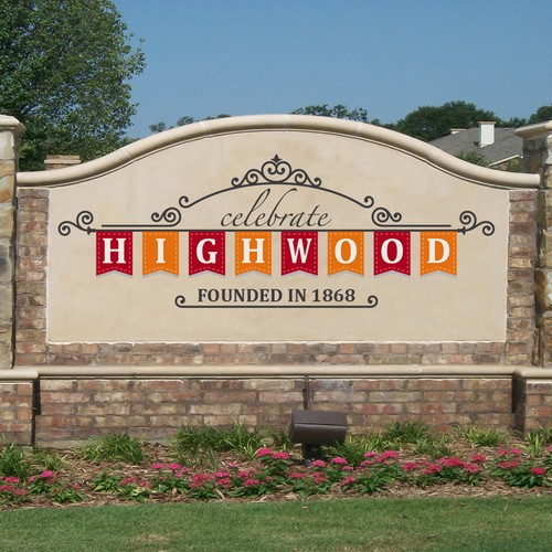 Monument design with the title 'Entrance Welcome Sign, monument style'