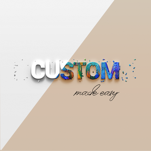 Lettering artwork with the title 'Custom made easy'
