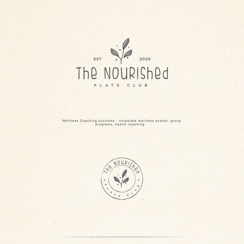 Leaf logo with the title 'The Nourished'
