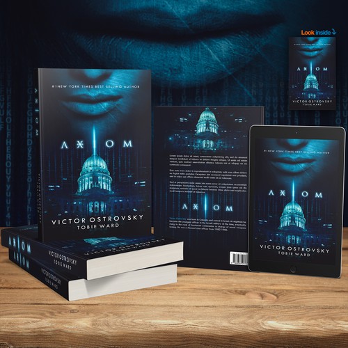 Thriller book cover with the title 'Axiom'