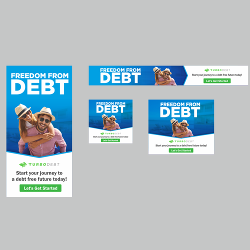 Google Ads design with the title 'Banner Ad Design For TurboDebt'