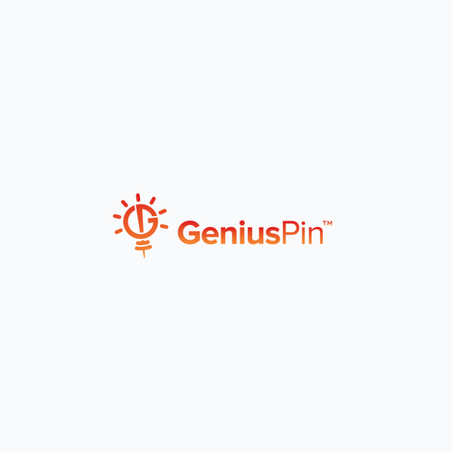 Genius logo with the title 'Bulb pin logo'