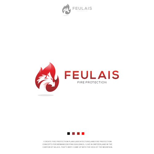 Firefighter logo with the title 'FEULAIS FIRE PROTECTION'