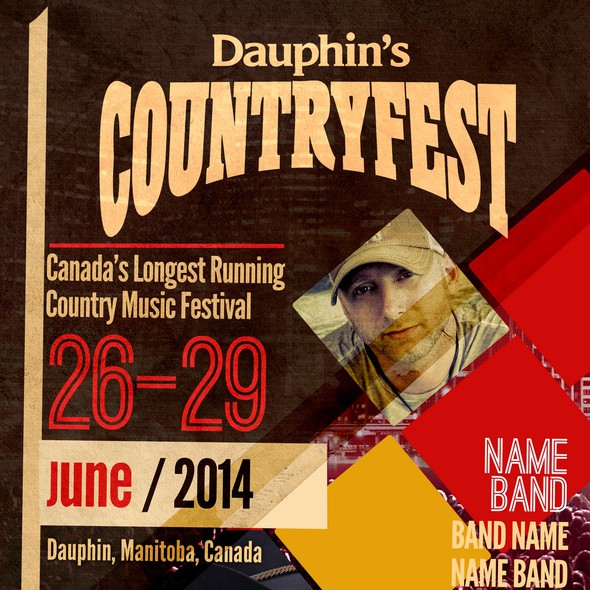 Music festival design with the title 'Dauphin's Countryfest needs a POSTER CONCEPT!'