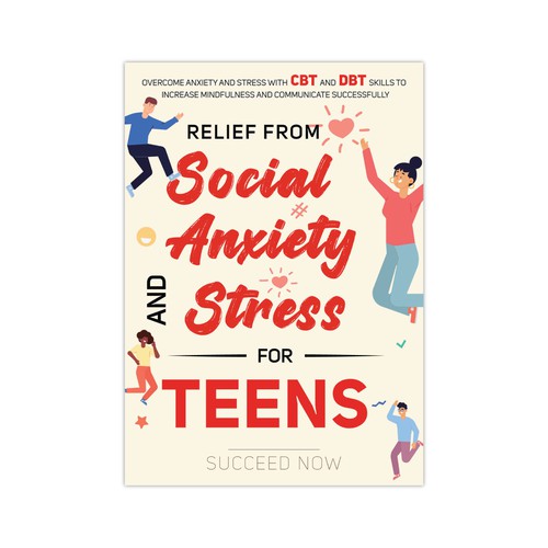 Relief design with the title 'Teen anxiety book cover'
