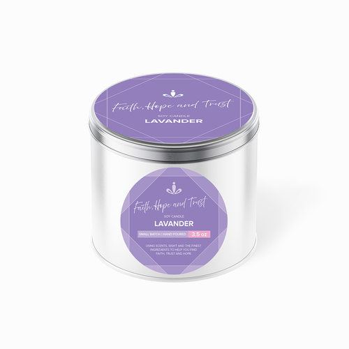 Candle label with the title 'Soy candle'