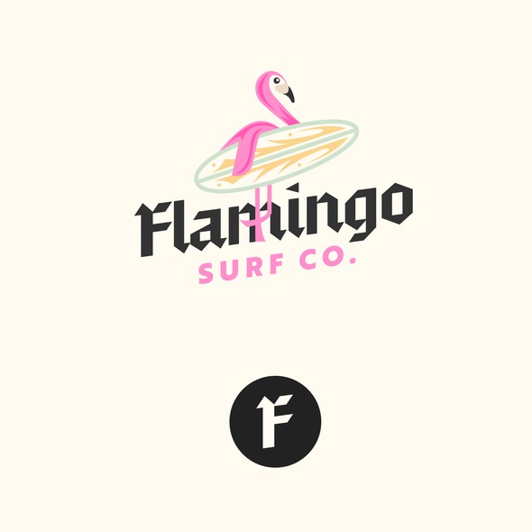 Flamingo design with the title 'Flamingo Surf Co'