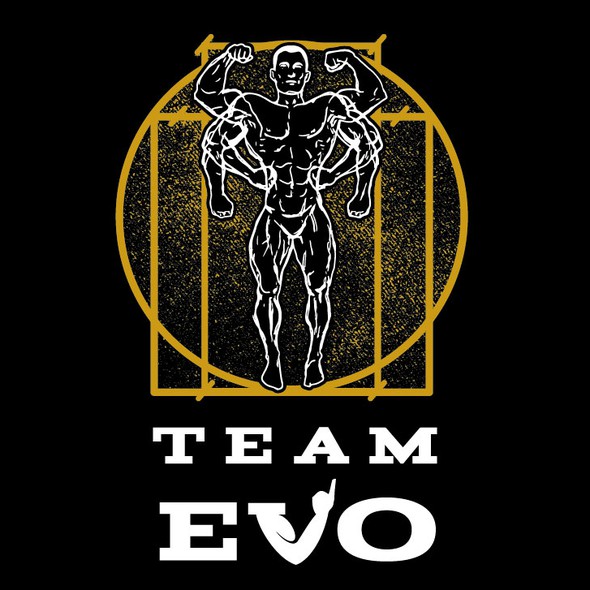 Da Vinci design with the title 'Bodybuilders Team Evolution logo'