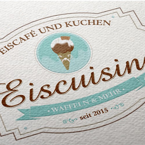 Ice cream shop design with the title 'Iconic Logo for an Ice Cream Shop'