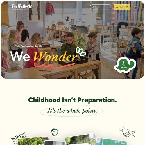 School website with the title 'Early Childhood School Website Redesign'