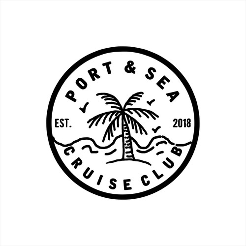 Hawaii logo with the title 'Hand drawn logo design for Port & Sea Cruise Club'