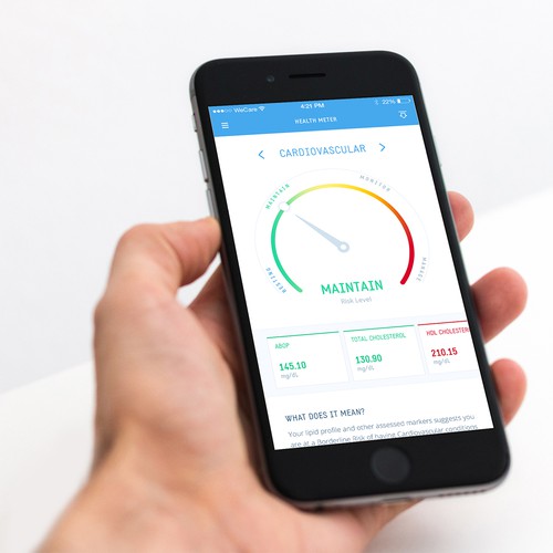 UX design with the title 'Health Meter'