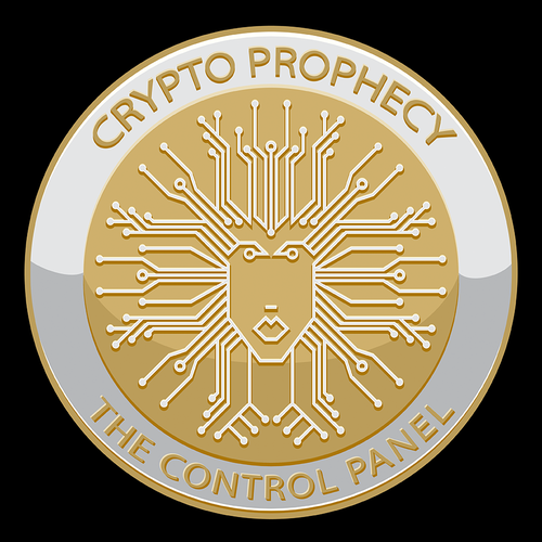 Sci-fi logo with the title 'Crypyo prophecy.'