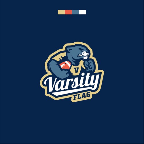 American football logo with the title 'Varsity Flag'