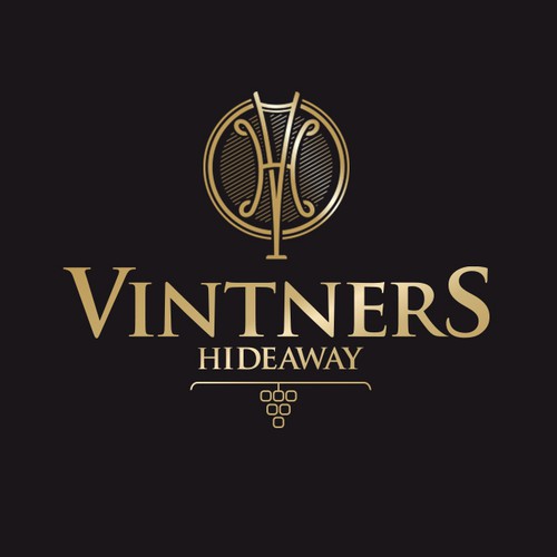 Gastropub logo with the title 'Vintners hideaway monogram'