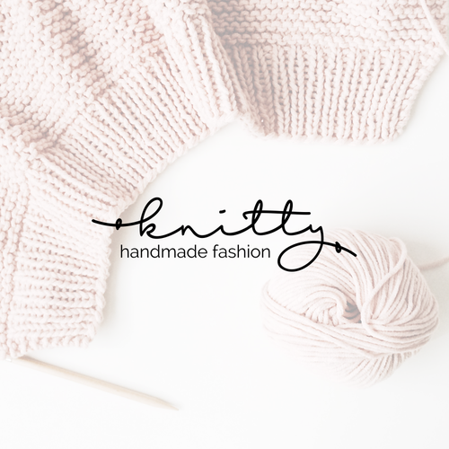 Knitting design with the title 'Knitwear Designs NEW LOGO BRANDING'
