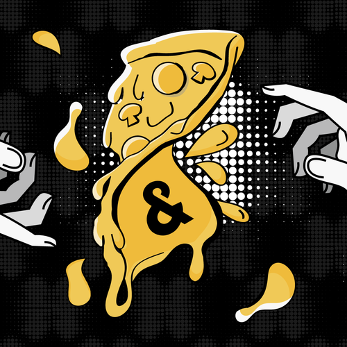 Food artwork with the title 'Desirable Pizza - Mural'