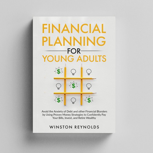 Creative book cover with the title 'Unique finance book cover that appeals to young adults'