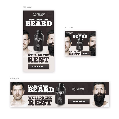 Ad design with the title 'Banner ads for beard company.'