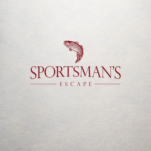 Outfitters logo with the title 'Logo concept for hunting & fishing co.'