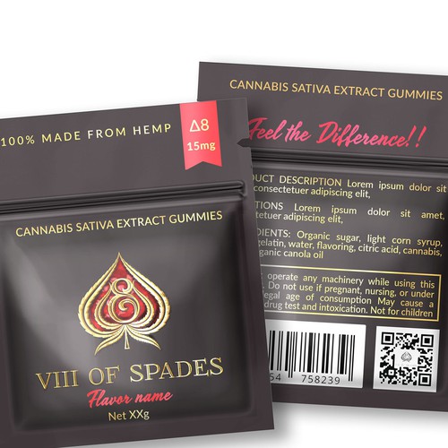 Gummy packaging with the title 'Luxury CBD gummies pouch design'
