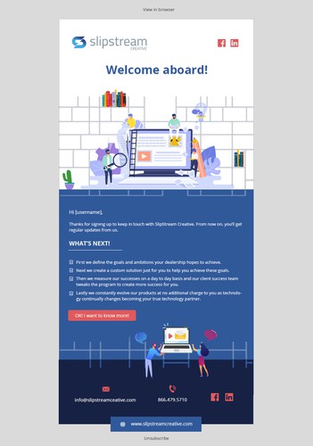 Newsletter design with the title 'Responsive email template'