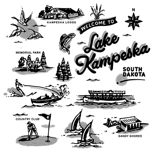 Halftone design with the title 'Lake Kampesta crewneck design'