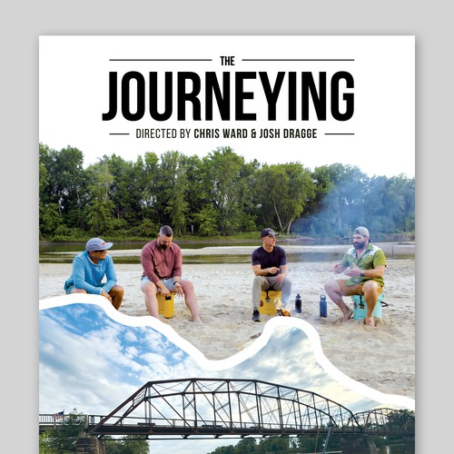 Outline design with the title ''The Journeying' movie poster for a documentary'