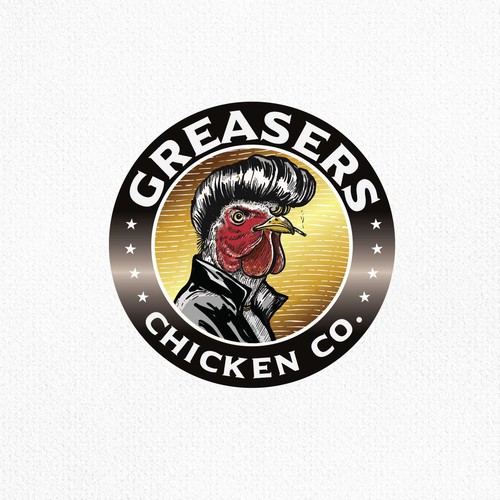 Vintage logo with the title 'Greasers'