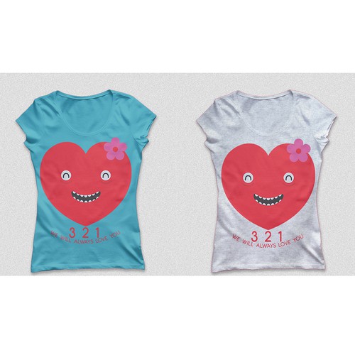 Heart t-shirt with the title 'DOWN SYNDROME'