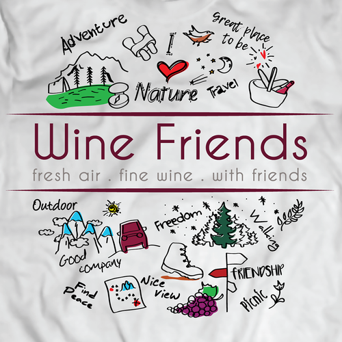 Wine t-shirt with the title 'Shirt design'
