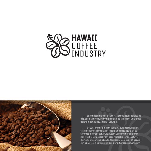 Hawaiian design with the title 'Hawaii Coffee Industry'