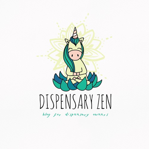 Yoga design with the title 'Zen Unicorn'