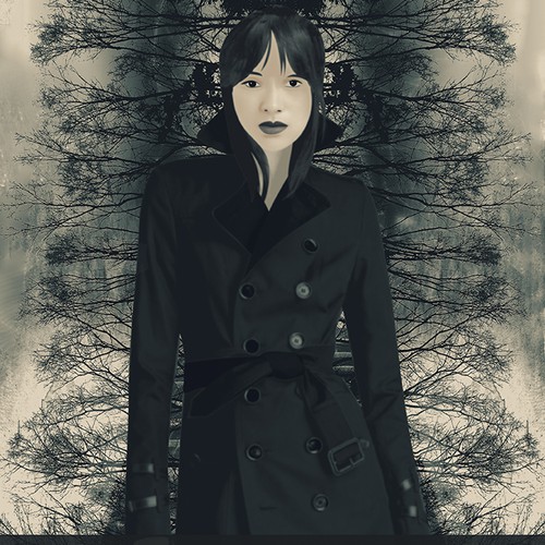 Surreal book cover with the title 'Cover design for novel'