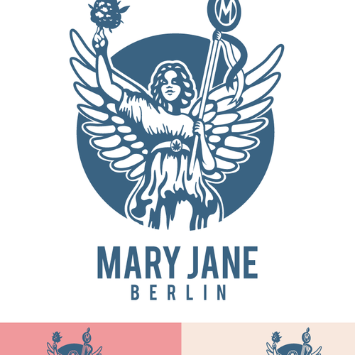 Design with the title 'The cannabis goddess face - Mary Jane'