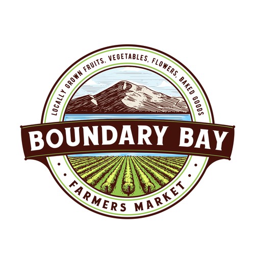 Vineyard design with the title 'Boundary Bay Farmers Market'