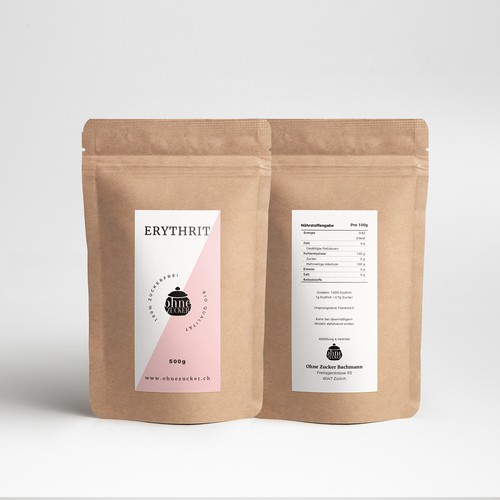 Minimalist label with the title 'Sugar Packaging'