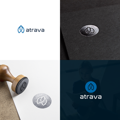 Stylized design with the title 'Atrava logo'