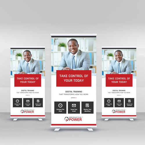 Material design with the title 'X-Banner for Productive Power'