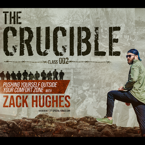 Hardcore design with the title '"The Crucible" First Concept Design'