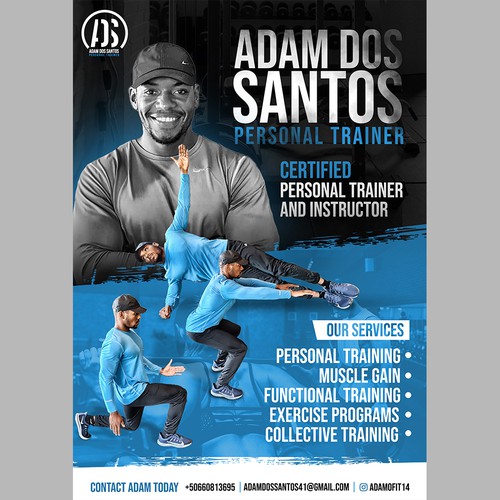 Trainer design with the title 'Adam Dos Santos Personal Trainer'
