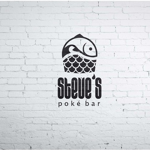 Street food logo with the title 'poke bar'