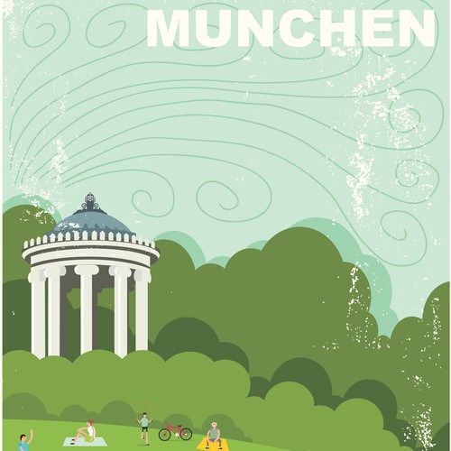 Simple artwork with the title ' 99d Community Contest Create a poster for the beautiful city of Munich'