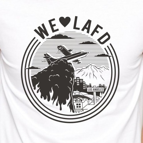 Sketch t-shirt with the title 'We love LAFD'